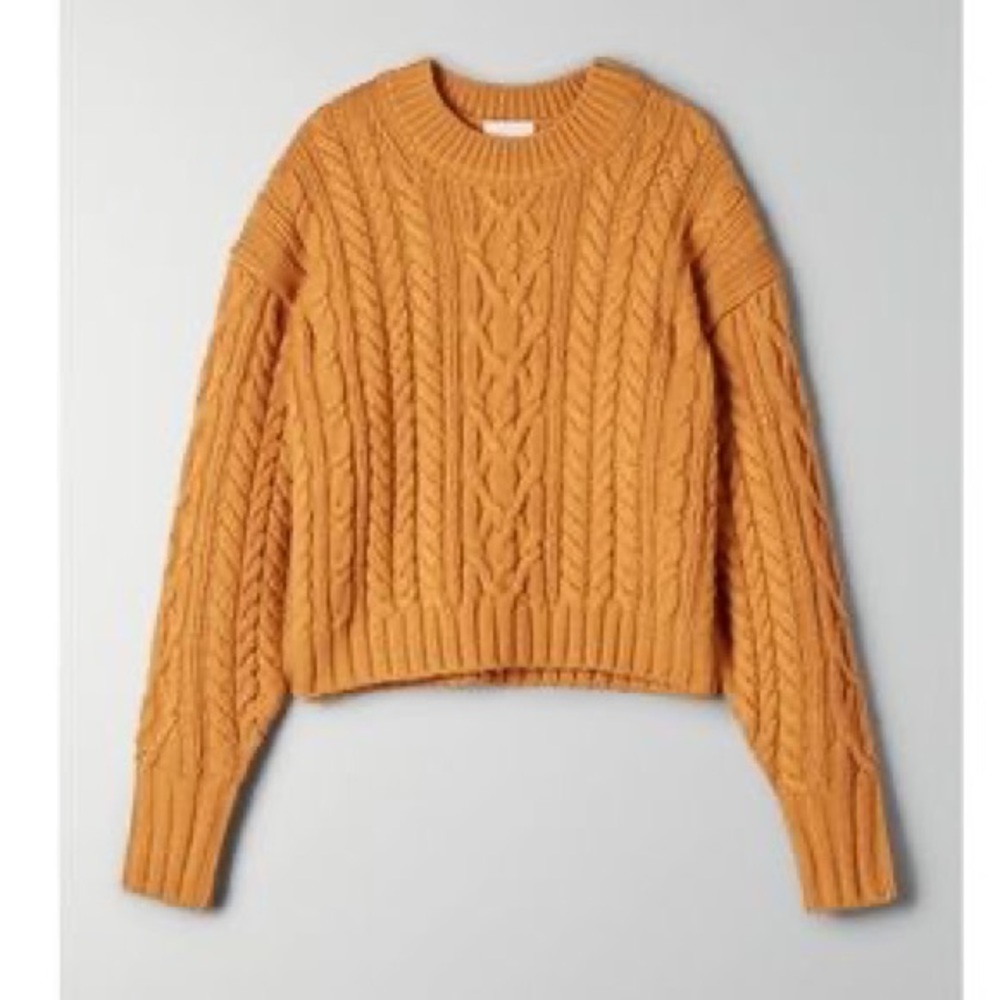Aritzia Little Moon Cableknit Sweater, Size XS.
